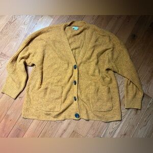 American Eagle Yellow Oversized Cardigan